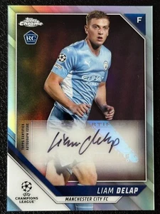 Topps 21-22 Chrome UEFA Champions League Man City Auto Liam Delap Rookie - Picture 1 of 2