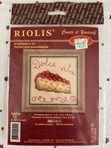  Riolis Embroidery Cross Stitch Kit Create it Yourself Cherry Cheesecake   - Picture 1 of 2
