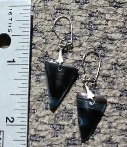 Vintage Montana Agate Handmade Drop Dangle Pointed Earrings NEW OS - Picture 1 of 2