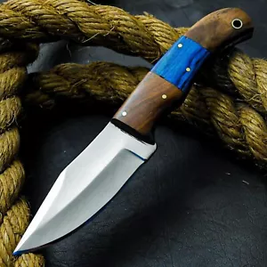 ALONZO CUSTOM HANDMADE 1095 STAHL FIX KLINGE BUSHCRAFT MESSER MIT WURZELHOLZ 4140 - Bild 1 von 7
