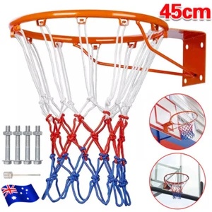 Basketball Ring Hoop Net Set Wall Mounted Outdoor Hanging Basket Netting 45CM AU - Picture 1 of 10
