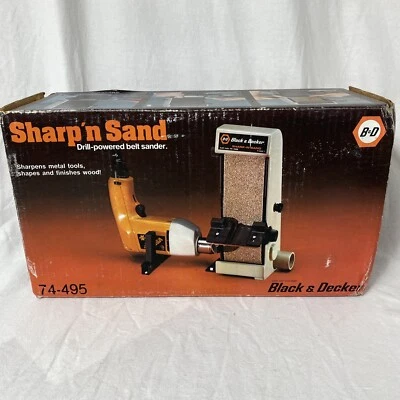 NOS Black & Decker Sharp n Sand Drill Powered Belt Sander Sharpener 74-495 NEW - Image 1 of 4