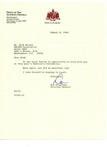 Don Siegelman SIGNED letter by controversial Alabama governor - scandal - prison - Picture 1 of 3