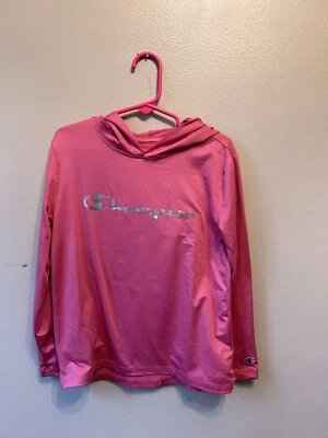 Champion Sudadera con Capucha Ligera para Niñas 5/6 Rosa Logo Plateada Manga Larga Ropa Deportiva Foto 1 de 4