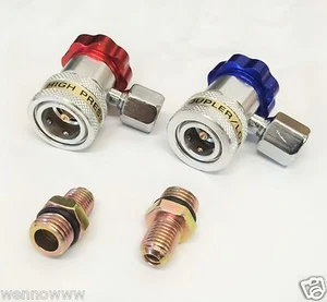 Acoplador rápido R134A adaptadores alto/bajo 4 A/C colector de aire acondicionado automático - Imagen 1 de 1