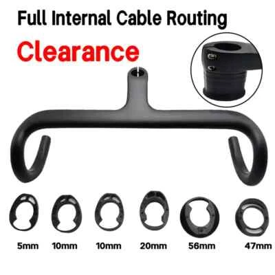 Road Bike Carbon Handlebar 28.6mm Integrated Handlebar 380/400/420/440mm - Image 1 of 4