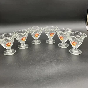 6 Bordens Elsie die Kuh Eisbecher Glas Tassen Vintage EUC, keine Probleme - Bild 1 von 7