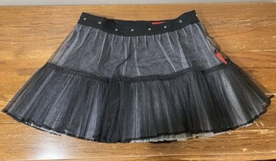 Tripp NYC Negro Gris Tul Falda y2k Hot Topic Gótico Punk Talla Pequeña 3 Capas Foto 1 de 4