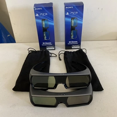 Sony Playstation 3 3D Glasses with Pouch In Original Packaging -2 - PARTS ONLY - Image 1 of 4