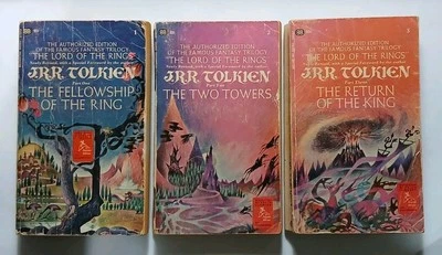 JRR Tolkien The Lord Of The Rings Trilogy 1966 Paperback Set Dolphin Edition - Image 1 of 4