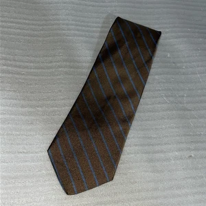 Brooks Brothers Makers  Silk Blue Brown Striped Men's Neck Tie - Picture 1 of 3