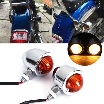 Motorcycle Turn Signals Lights Amber  For Kawasaki Vulcan 750 800 900 1500 1600 - Изображение 1 из 4