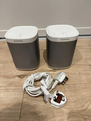 2 x Sonos Play 1 Wireless Speaker White Wifi Pair Mint Condition - Image 1 of 4