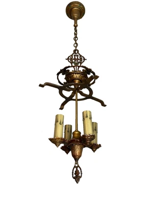 1920's Lightolier pendant light fixture no shade - Image 1 of 4