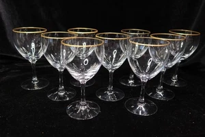Fostoria Vermeil 9 weinrote Weingläser Goldrand gemarkt 5 3/4" hoch - Bild 1 von 5