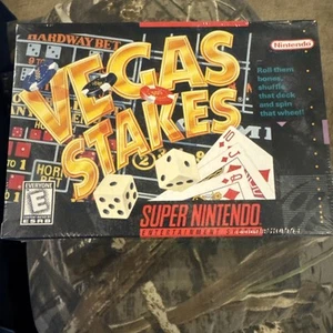VEGAS STAKES (Super Nintendo) NEW! N MINT! Factory Sealed H-SEAM Casino SNES - Picture 1 of 10