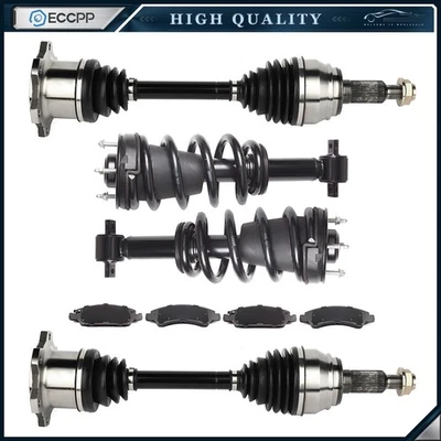 For Chevrolet Suburban 1500 5.3L Front CV Axles + Brake Pads + Complete Struts - Image 1 of 4
