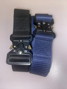 BESTKEE 2x Cinture Tattiche Uomo Nero e Blu Navy, 1,5 Pollici Stile Militare - Foto 1 di 5