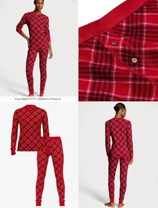 Victoria's Secret Conjunto de Pijama Largo Térmico PJ Pantalones Top Grande LongJane Nuevo con Etiquetas - Imagen 1 de 5