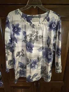 Alfred Dunner Beautiful Blue Blouse Sz PL - Picture 1 of 3