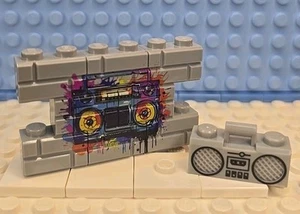 Lego Custom UV Printed Wall With Boom Box Official LEGO - Picture 1 of 1