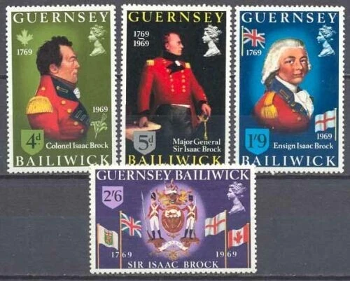 Guernsey 1969 Yvert #19/22 Bicent. Isaac Brock MNH-VF - Image 1 of 1