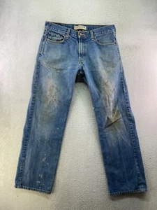 Jeans dritti vintage Levis 529 da uomo 34x32 blu effetto invecchiato macchie basse - Foto 1 di 13