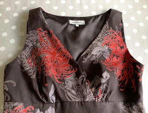 ROCHA JOHN ROCHA Silk Party Dress - Brown Red Orange - Size UK 12 - Picture 1 of 12