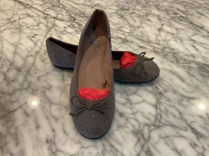 Faded Glory Charcoal grey w silver sparkle ballet flat 7.5W - Bild 1 von 2