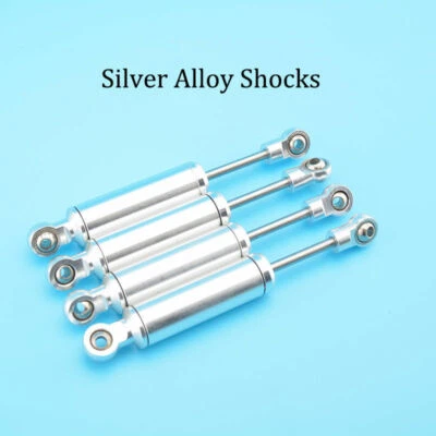 4pcs Shock Absorber Silver Alloy Shocks for 1/10 RC Crawler CC01 D90 SCX10 #1542 - Image 1 of 4