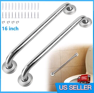 2 X 16" Grab Bar Bathroom Shower Tub Safety Handle for Elderly Pregnant Handicap - Picture 1 of 18