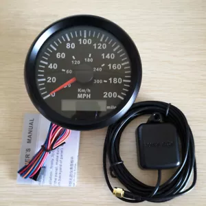 85mm Black GPS Speedometer 200MPH 300KM/H Odometer for Car Truck Boat Marine UTV - Picture 1 of 7