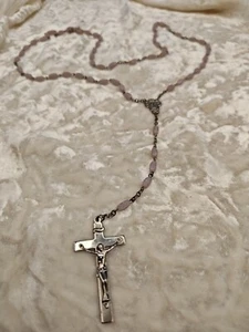 Beautiful Pink Glass Italian Rosary - Picture 1 of 5
