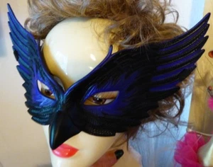 Eagle Black/Purple Women Man Mask Adult Size Costume Elastic Back Halloween NIP - Picture 1 of 6