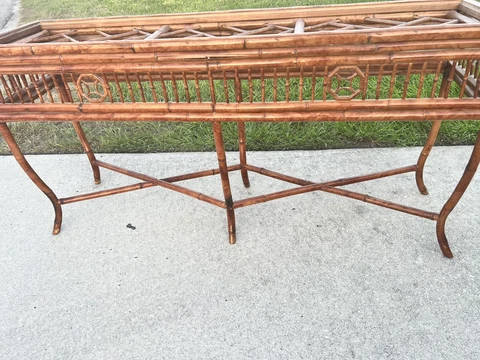 Vintage Coastal Bamboo Console Table JS# Cover