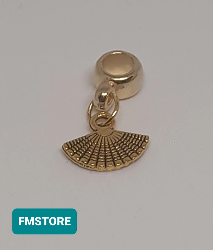 Charm Ciondolo Pendente Ventaglio  Tono Oro Gold  - Immagine 1 di 1