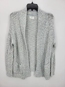 Lou and Grey Cardigan Sweater Womens Gray Marl Open Front Beachy Boho Cozy - Picture 1 of 8