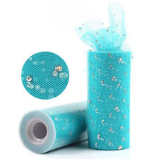 6" 25 yard Glitter Tulle Roll Spool Wedding Party Gift Wrap Fabric Craft Decor