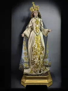 Statua Madonna Assunta vestita immacolata arte sacra 120 cm venerazione Santa - Foto 1 di 22