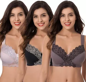 Sujetadores cómodos Curve Muse talla grande sin cables/inalámbricos sin forro talla 46DD 3 paquetes - Imagen 1 de 5