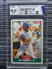 1989 Score Rookie & Traded Ken Griffey Jr. RC Rookie #100T Mariners HGA 9 MINT