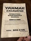 Yanmar Manual B08-3 Mini Compact Excavator Owner Operation & Maintenance Manual
