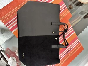 NEU ohne Etikett Donna Karan DK Schultertasche schwarz Kunstleder und Wildleder - Bild 1 von 5