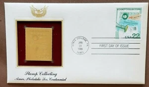 USA: XF - FDC: 1/23/1986, Scott #2198-2201 w/ 22K gold replica. Retail $100.00  - Picture 1 of 8