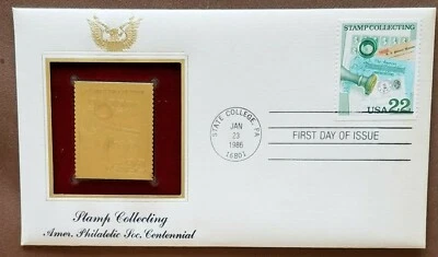 USA: XF - FDC: 1/23/1986, Scott #2198-2201 w/ 22K gold replica. Retail $100.00  - Image 1 of 4