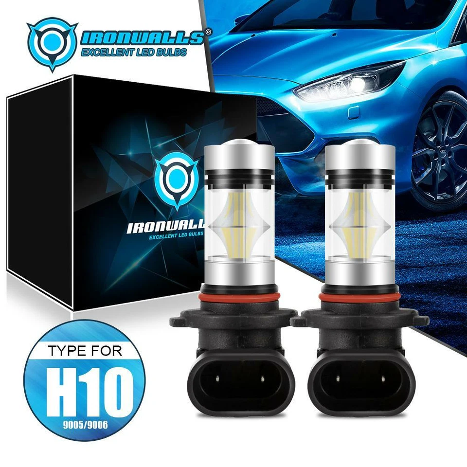 2X H10 9145 9005 HB3 LED Projector Fog Driving Light Bulbs Kit Xenon White 6000K - Image 1 of 4