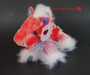 DAN DEE COLLECTOR'S CHOICE RED & WHITE HORSE PONY VALENTINE'S DAY PLUSH - Picture 1 of 2