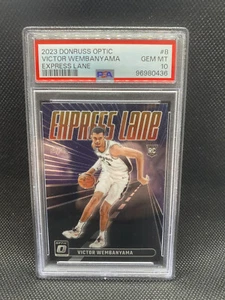 2023-24 Donruss Optic Victor Wembanyama Express Lane Rookie Card PSA 10 GEM MT - Foto 1 di 3