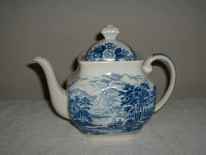 Royal Warwick LOCHS OF SCOTLAND Loch Lomond BLU teiera 4 tazze INGHILTERRA - Foto 1 di 6