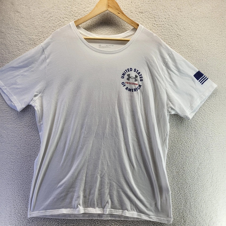 Camisa Under Armour Mujer 3XL Blanca UA Freedom EE. UU. Logo Manga Corta Pullover Foto 1 de 4